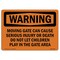 Signmission OSHA Warning Sign, 7" Height, Rigid Plastic, Moving Gate Can Cause Serious Injury Or, Landscape OS-WS-P-710-L-12255 - alternate 1